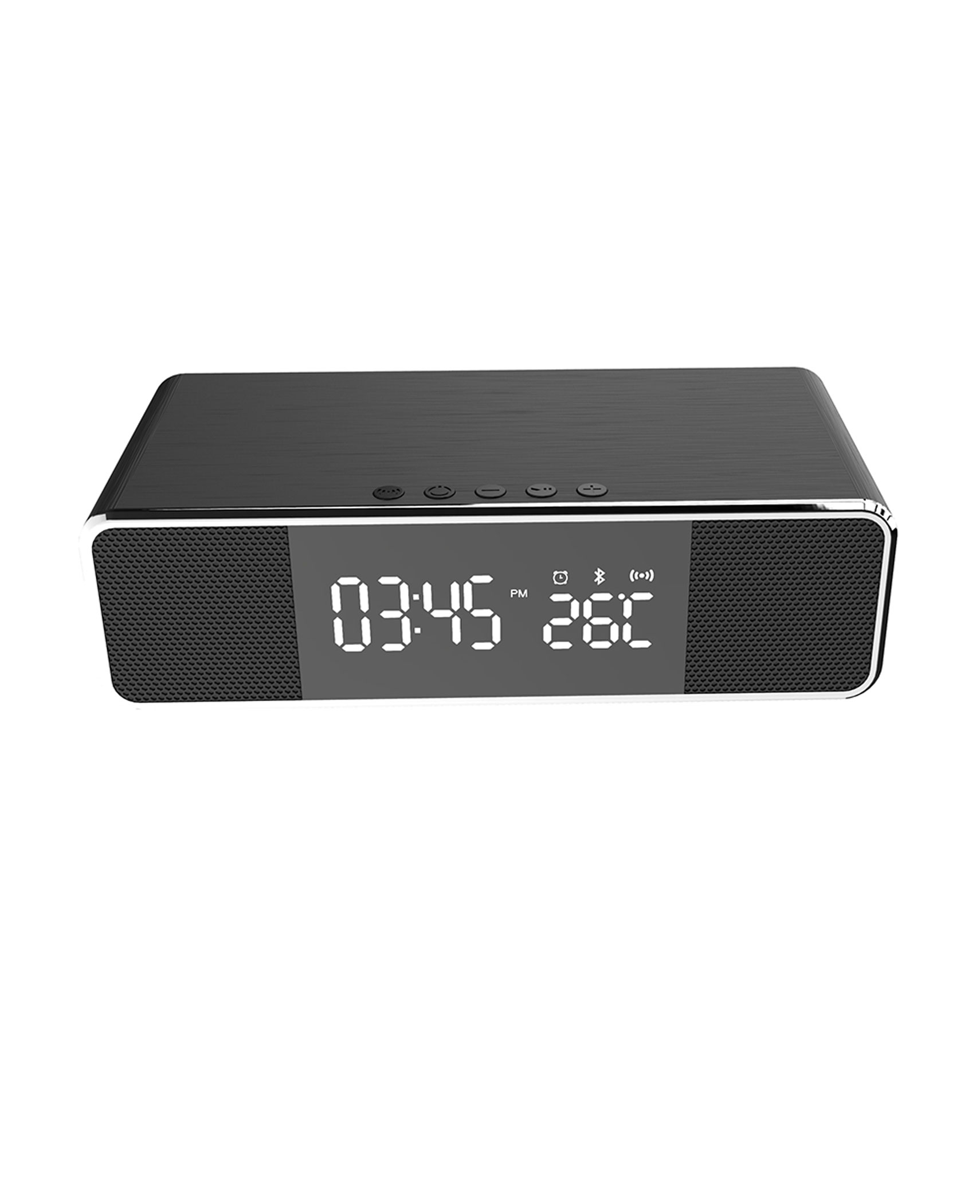 Cargador celular con despertador y parlante.